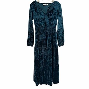 Belle Boho by Kim Gravel Crushed Velvet Long Sleeve Dress